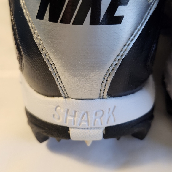 Nike Land Shark Legacy Football Cleats Men's Size 14 Black with White Trim EUC - Picture 5 of 14